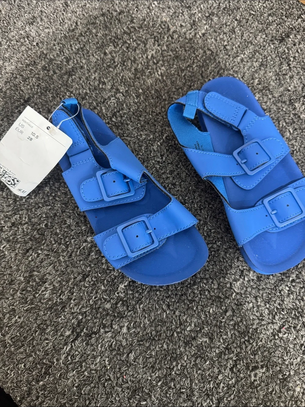 H&M Kids Bright Blue Double-Buckle Moccasin Sandals